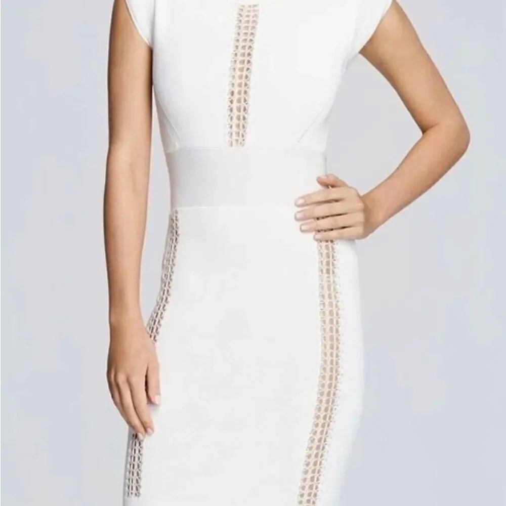 French connection women’s Cruz Danni white stretch, body con dress size 0